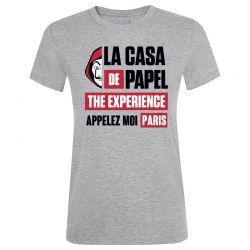 T-shirt femme gris "Appelez Moi Paris"